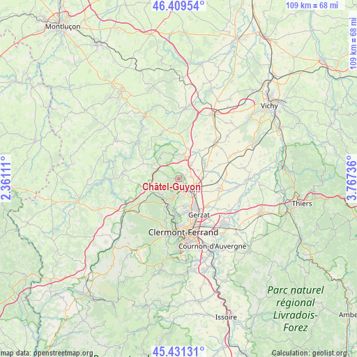 Châtel-Guyon on map