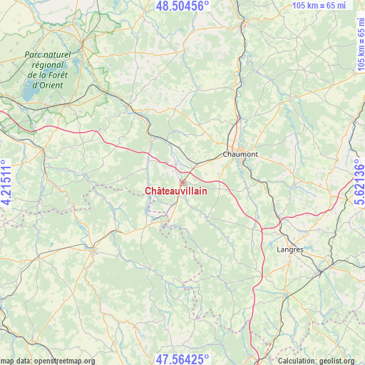 Châteauvillain on map