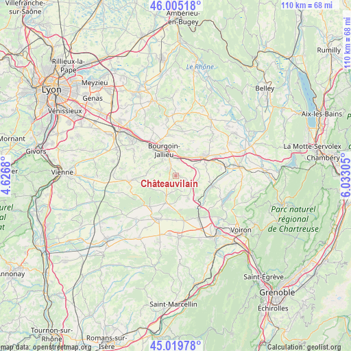 Châteauvilain on map