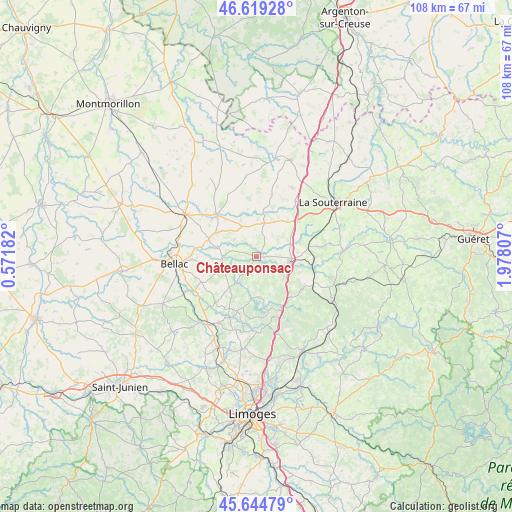 Châteauponsac on map