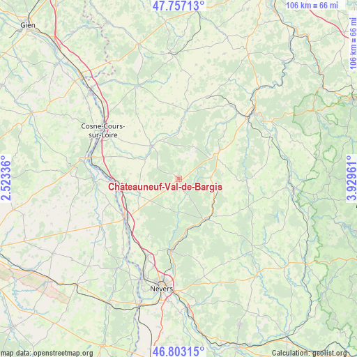 Châteauneuf-Val-de-Bargis on map