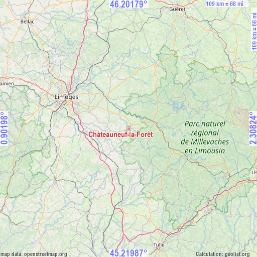 Châteauneuf-la-Forêt on map