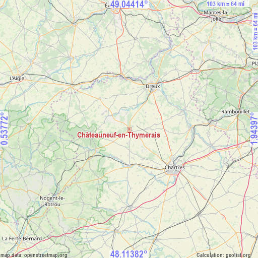 Châteauneuf-en-Thymerais on map