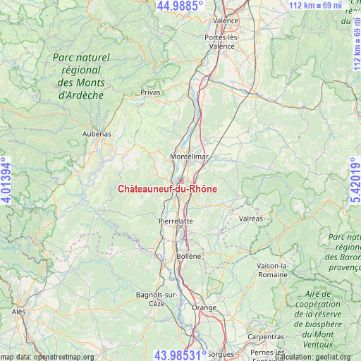 Châteauneuf-du-Rhône on map