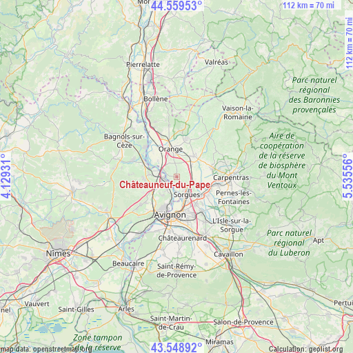 Châteauneuf-du-Pape on map