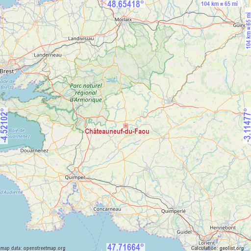 Châteauneuf-du-Faou on map