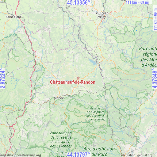 Châteauneuf-de-Randon on map