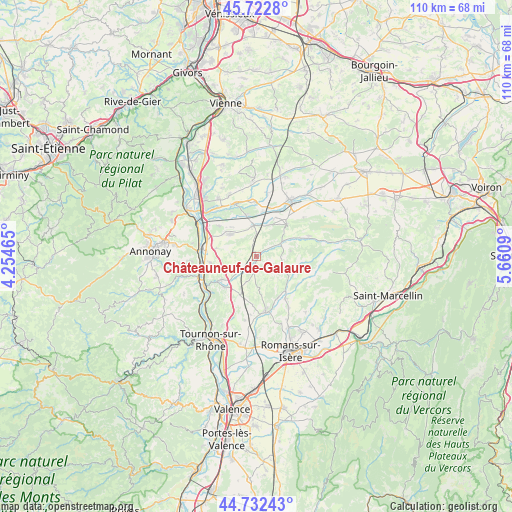 Châteauneuf-de-Galaure on map