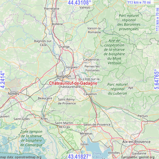 Châteauneuf-de-Gadagne on map