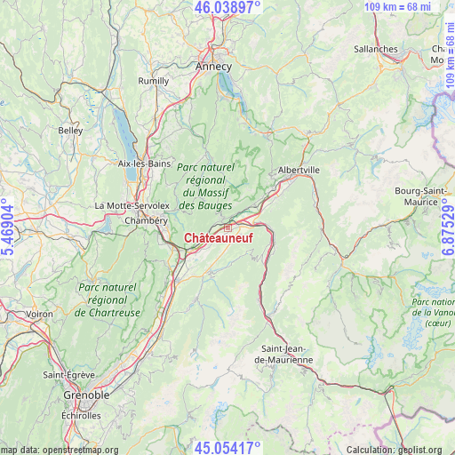 Châteauneuf on map