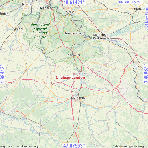 Château-Landon on map