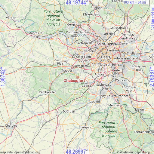 Châteaufort on map