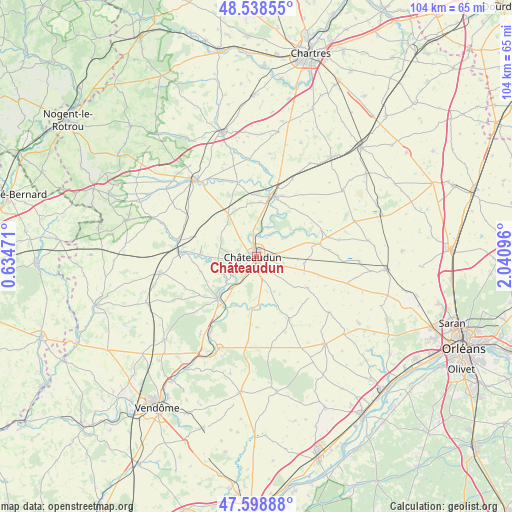Châteaudun on map