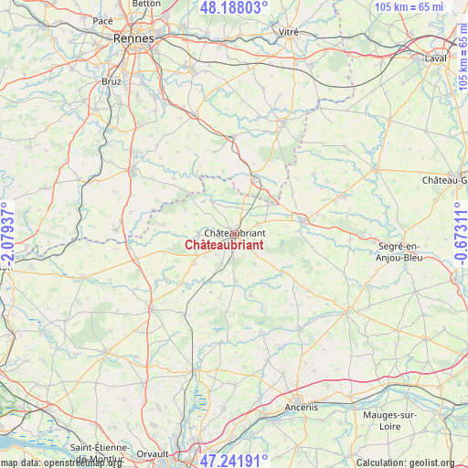 Châteaubriant on map