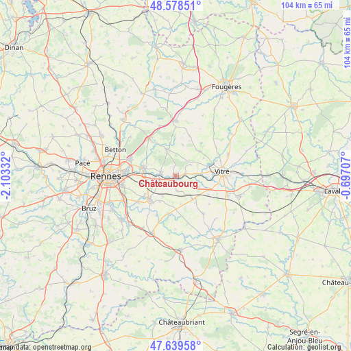 Châteaubourg on map