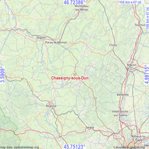 Chassigny-sous-Dun on map