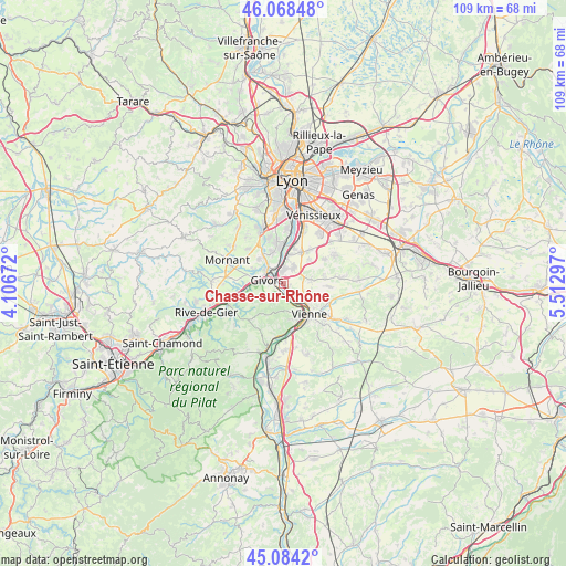 Chasse-sur-Rhône on map
