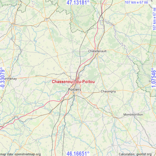 Chasseneuil-du-Poitou on map