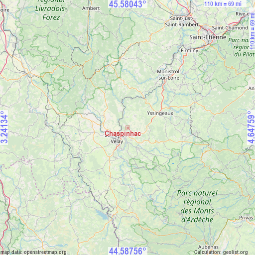 Chaspinhac on map