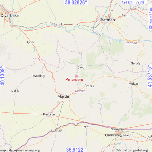 Pınardere on map