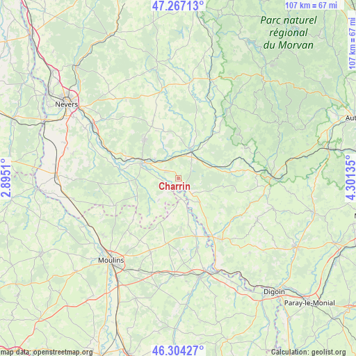 Charrin on map