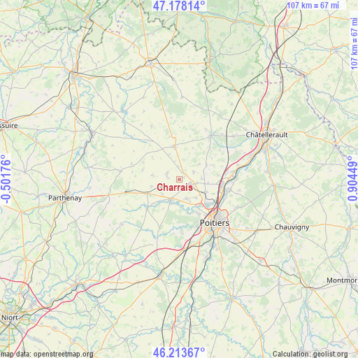 Charrais on map