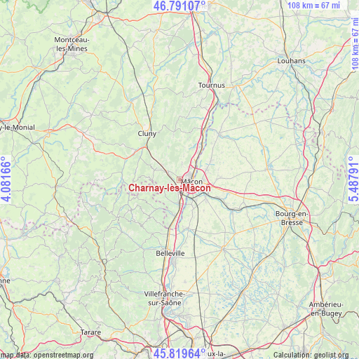 Charnay-lès-Mâcon on map