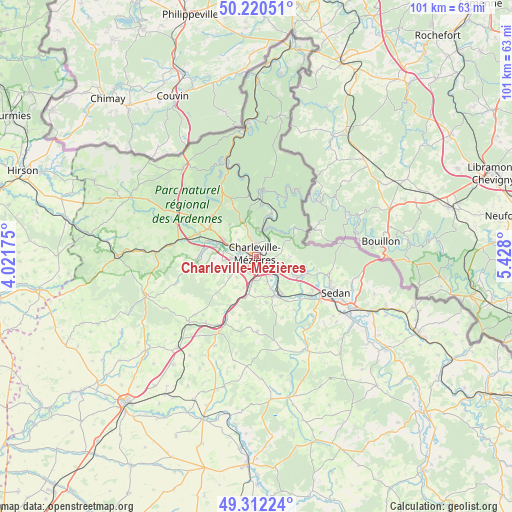 Charleville-Mézières on map