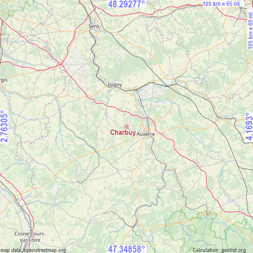 Charbuy on map