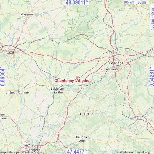 Chantenay-Villedieu on map