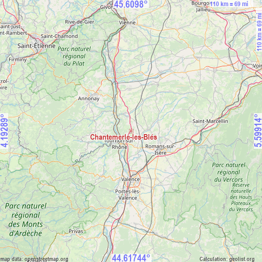 Chantemerle-les-Blés on map