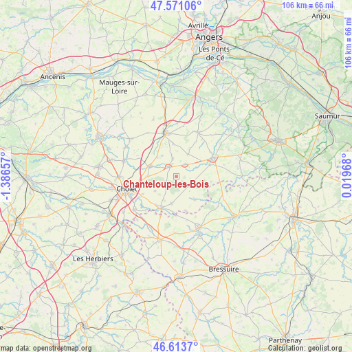 Chanteloup-les-Bois on map