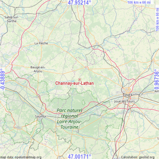 Channay-sur-Lathan on map