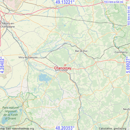 Chancenay on map