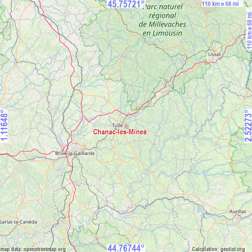 Chanac-les-Mines on map