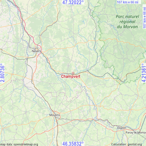 Champvert on map