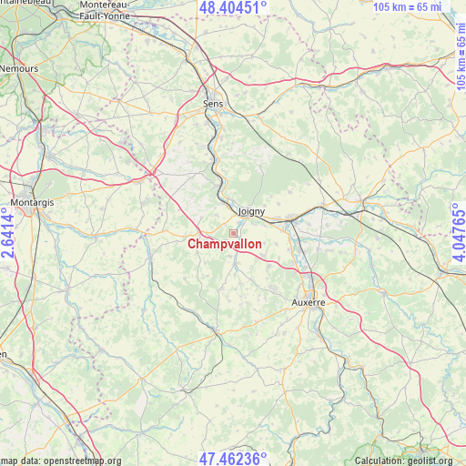 Champvallon on map