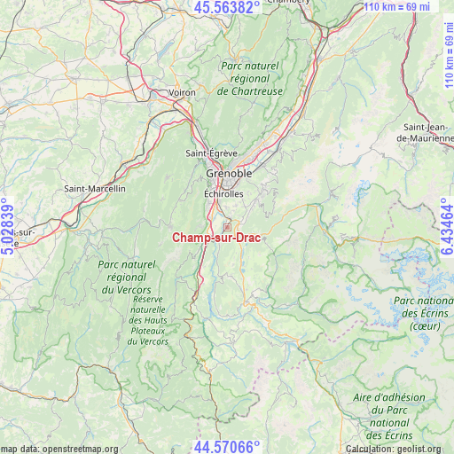 Champ-sur-Drac on map