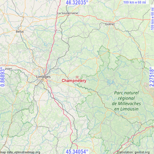 Champnétery on map