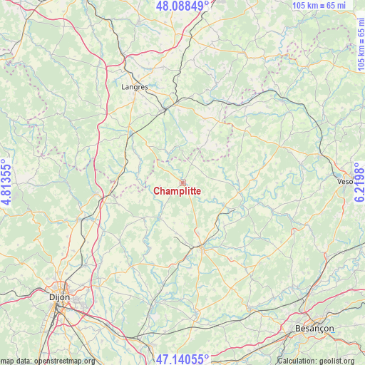 Champlitte on map