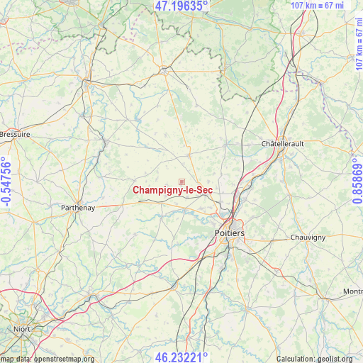 Champigny-le-Sec on map