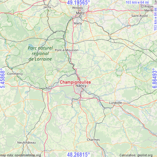 Champigneulles on map