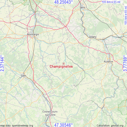 Champignelles on map