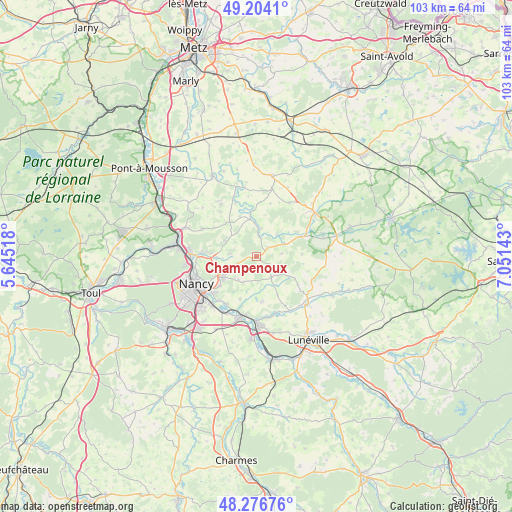 Champenoux on map