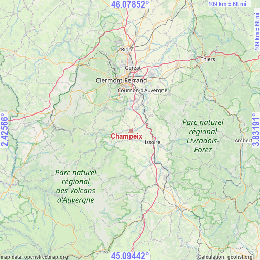 Champeix on map