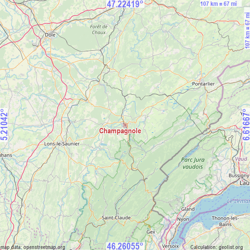 Champagnole on map