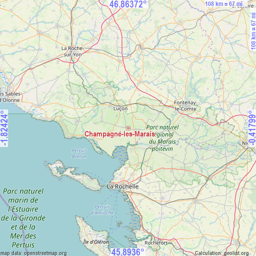 Champagné-les-Marais on map