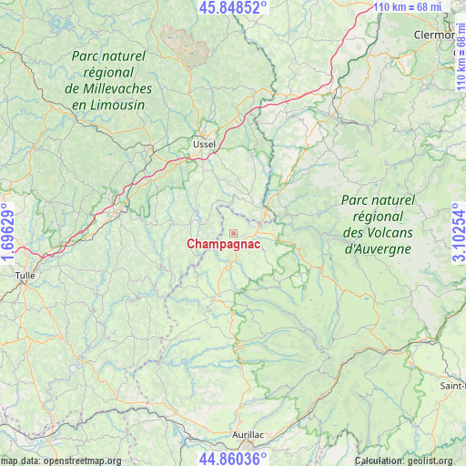 Champagnac on map