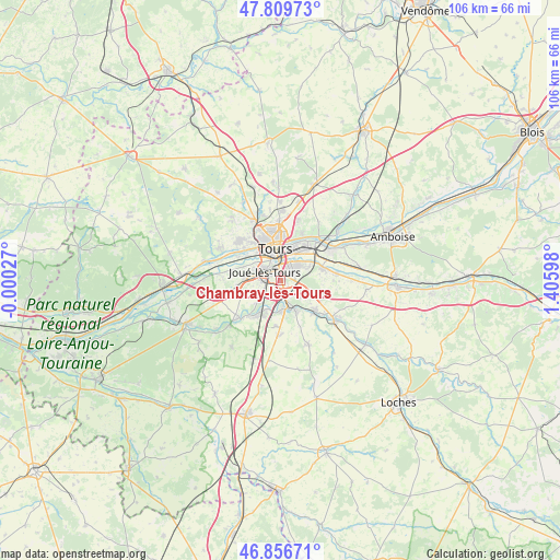 Chambray-lès-Tours on map