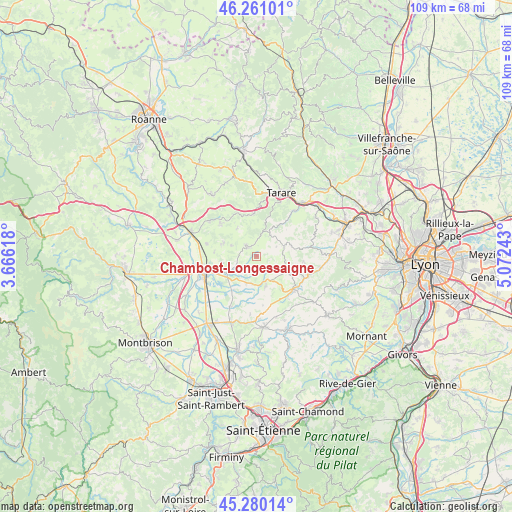 Chambost-Longessaigne on map